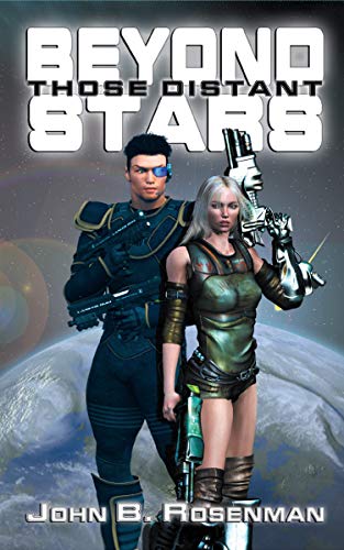 A man and woman in futuristic outfits standing next to each other.